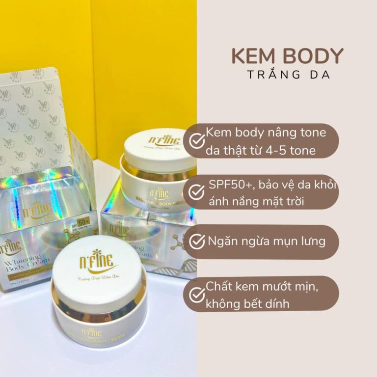 KEM DƯỠNG TRẮNG DA TOÀN THÂN NÂNG TÔNG TỨC THÌ – N’FINE WHITENING BODY CREAM