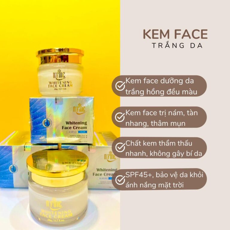 KEM MẶT TRẮNG DA NGỪA THÂM MỤN NÁM CHỐNG LÃO HÓA N’FINE WHITENING FACE CREAM