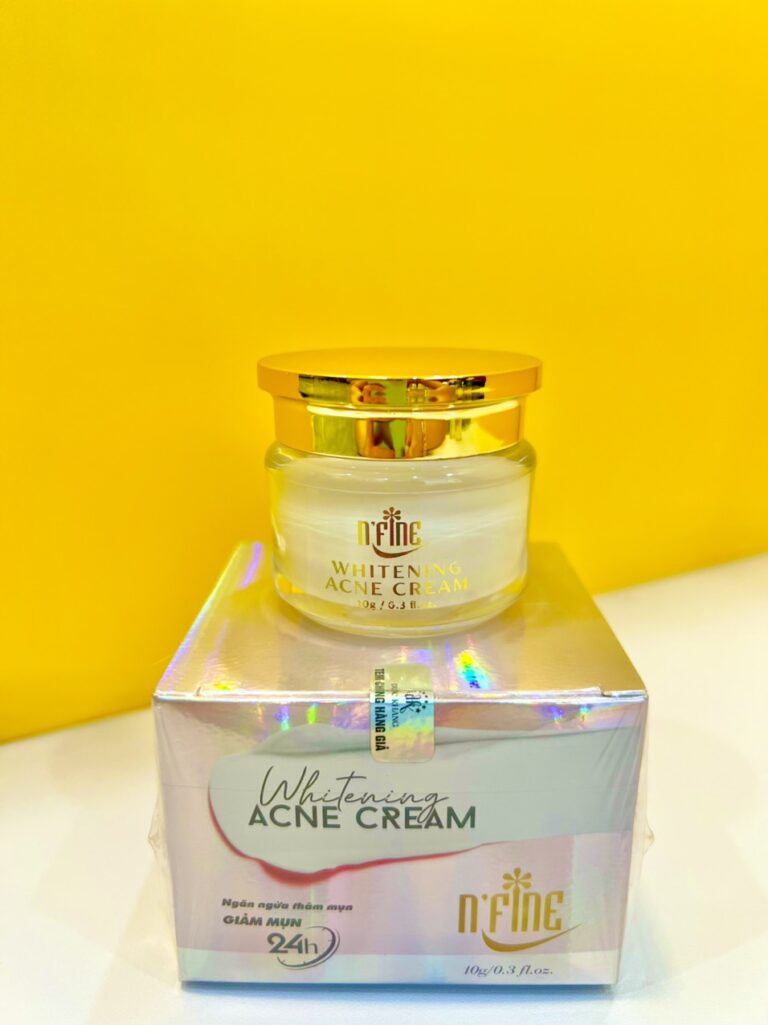 KEM MẶT NGỪA MỤN TRẮNG DA N’FINE WHITENING ACNE CREAM 4 EFFECT TREATMENT WHITENING
