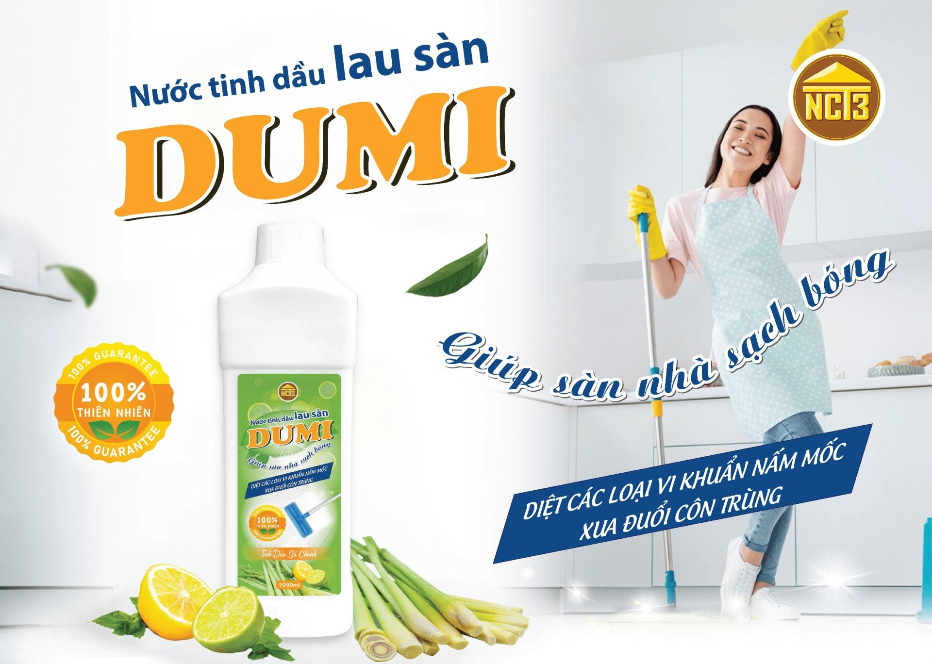 Nước tinh dầu lau sàn DUMI