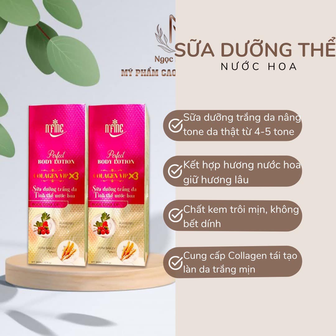 Sữa Dưỡng Thể Trắng Da Tinh Thể Nước Hoa N’Fine