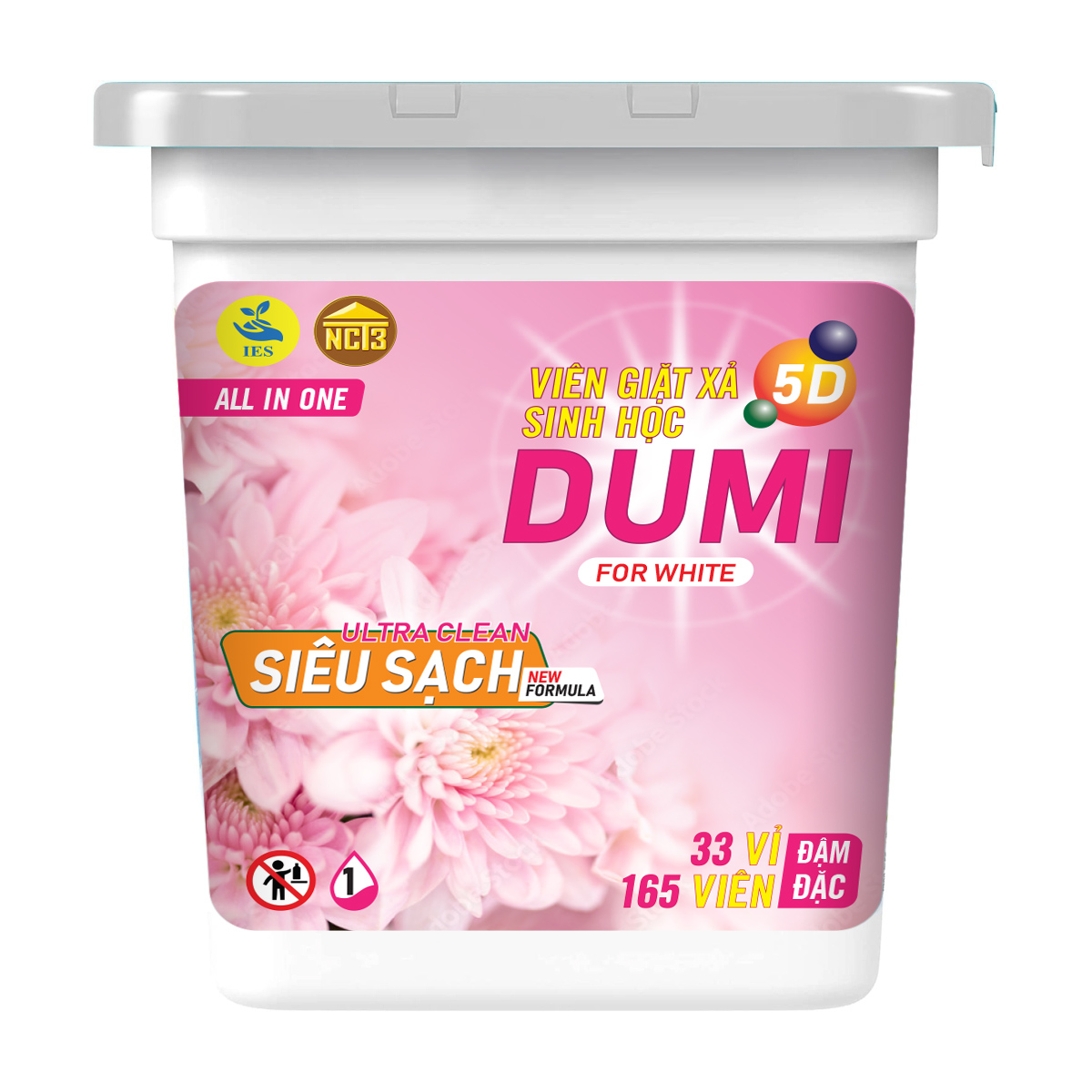 Viên giặt xả sinh học DUMI Hồng
