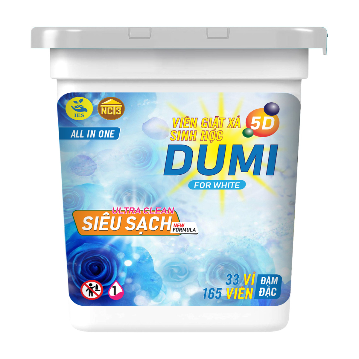 Viên giặt xả sinh học DUMI Xanh