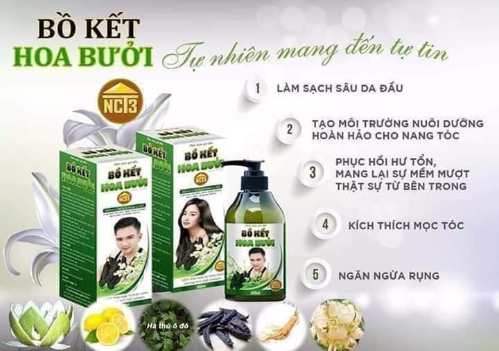 Dầu gội thảo dược bồ kết hoa bưởi